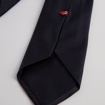 Tie – Silk Seven-Fold With Inner Pocket + Red Heart Pendant