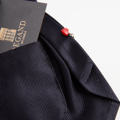 Tie – Silk Seven-Fold With Inner Pocket + Red Heart Pendant
