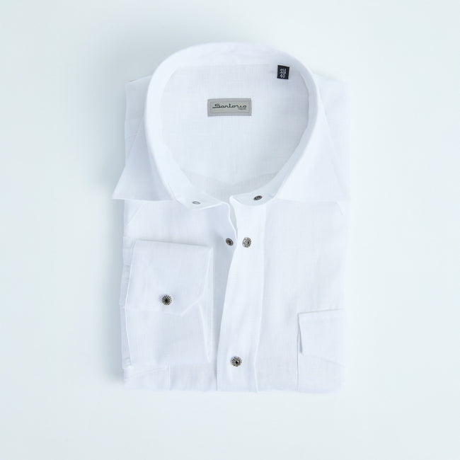 Shirt – Linen Single Cuff Decorative Snap buttons