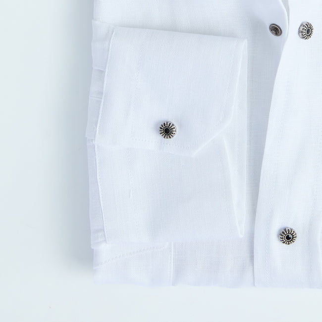 Shirt – Linen Single Cuff Decorative Snap buttons