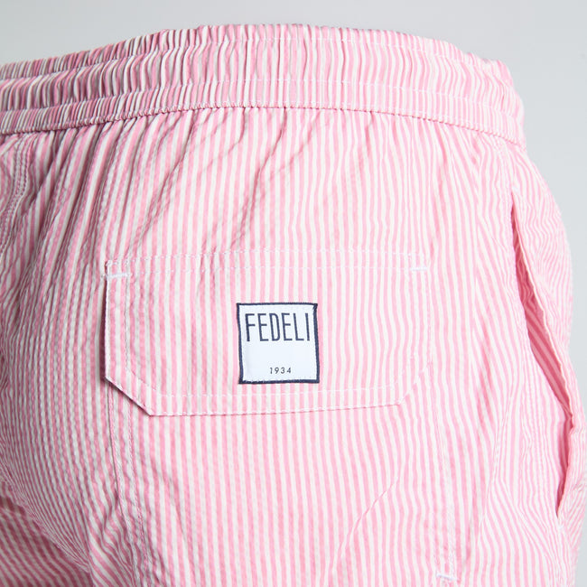 Swim Shorts – MADEIRA AIRSTOP Textured Seersucker Striped Pattern Microfiber-100780323