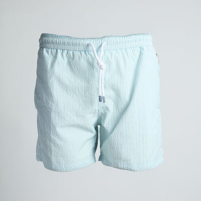 Swim Shorts – MADEIRA AIRSTOP Textured Seersucker Striped Pattern Microfiber-100780323