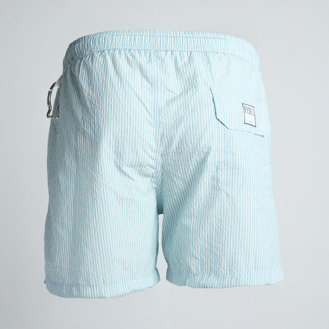Swim Shorts – MADEIRA AIRSTOP Textured Seersucker Striped Pattern Microfiber-100780323
