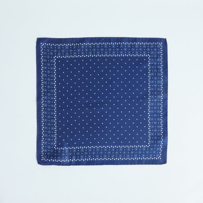 Pocket Square – Dot Print With Border Silk-100781580
