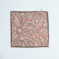 Pocket Square – Paisley Print With Border Linen-100781586