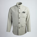 Jacket – Wool, Cotton & Silk Deconstructed Mao Collar Buttoned-100782898
