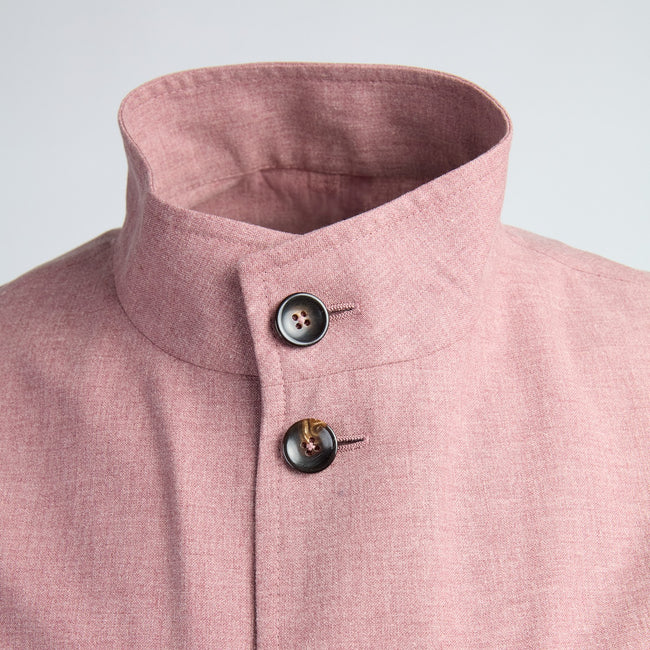 Jacket – Wool, Cotton & Silk Deconstructed Mao Collar Buttoned-100782898