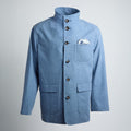Jacket – Wool, Cotton & Silk Deconstructed Mao Collar Buttoned-100782898