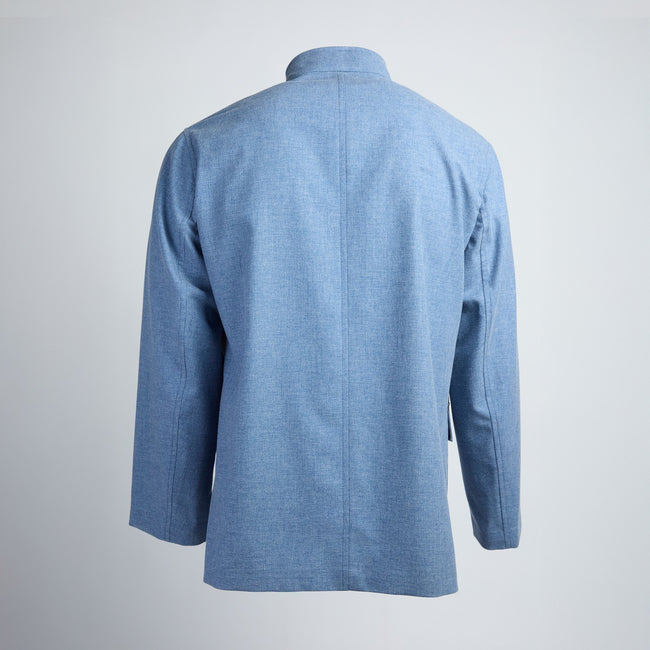 Jacket – Wool, Cotton & Silk Deconstructed Mao Collar Buttoned-100782898