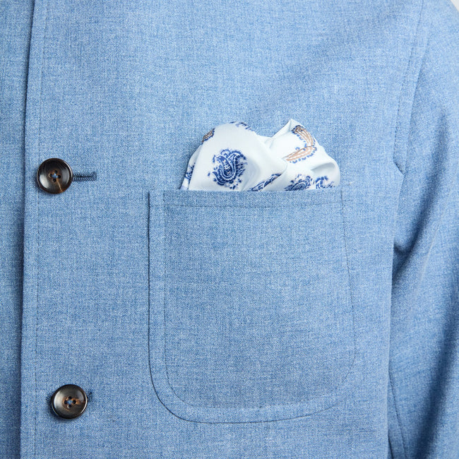 Jacket – Wool, Cotton & Silk Deconstructed Mao Collar Buttoned-100782898