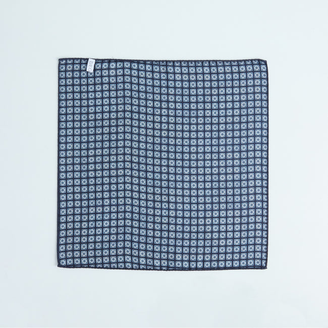 Pocket Square – Double Face Paisley Print & Squares Silk-100783163