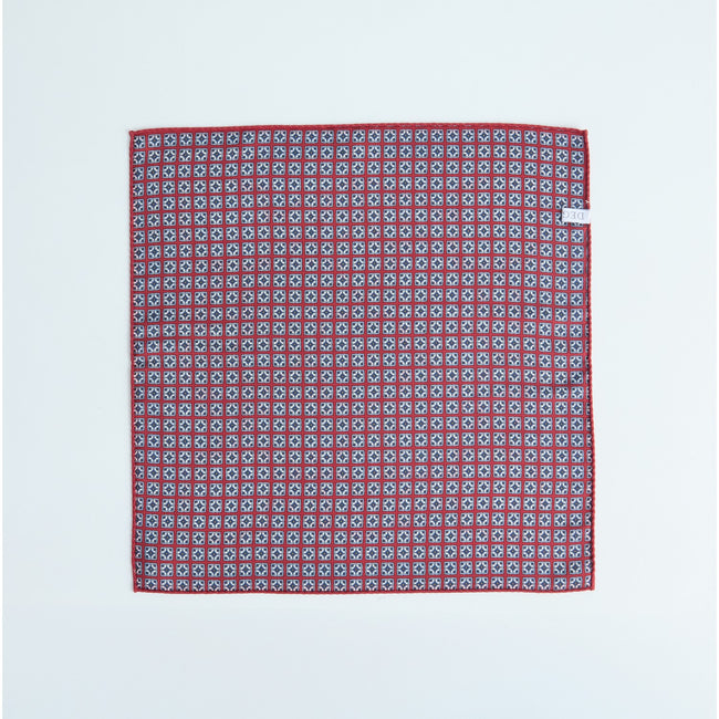 Pocket Square – Double Face Paisley Print & Squares Silk-100783163