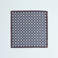 Pocket Square – Double Face Floral Print & Heathered Color Silk-100783168