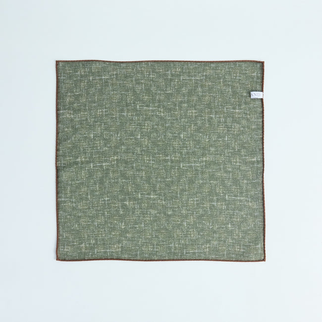 Pocket Square – Double Face Floral Print & Heathered Color Silk-100783168