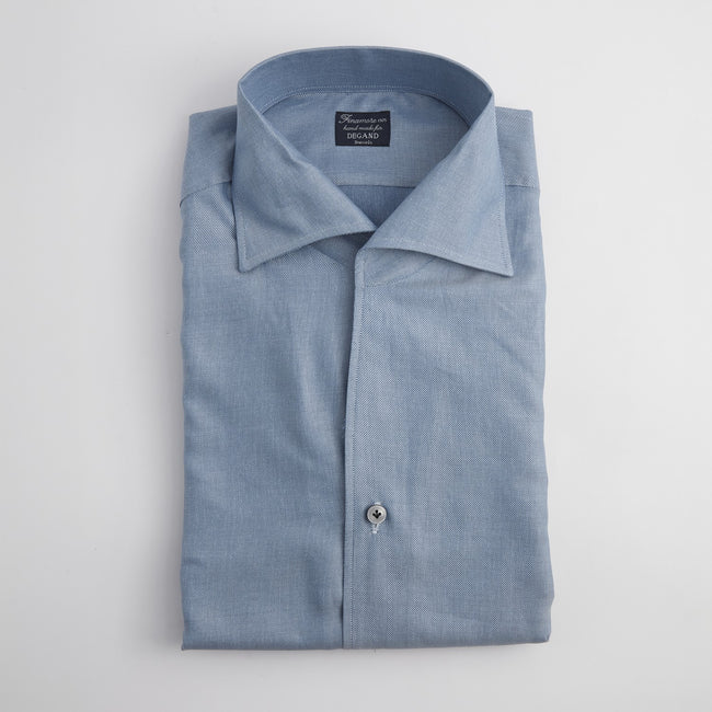 Shirt – Carlo Riva Twill Single Cuff, Button-Down Under, Open Collar