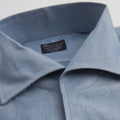 Shirt – Carlo Riva Twill Single Cuff, Button-Down Under, Open Collar