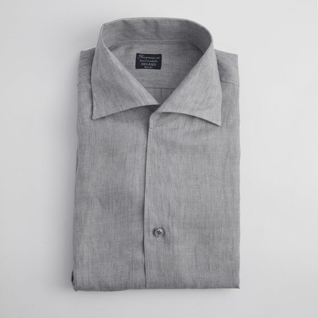 Shirt – Linen Single Cuff, Button-Down Under, Open Collar