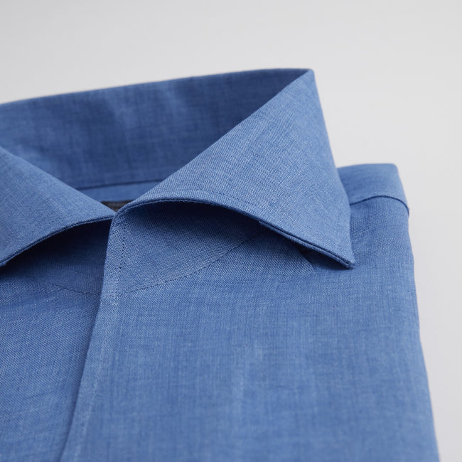 Shirt – Linen Single Cuff, Button-Down Under, Open Collar