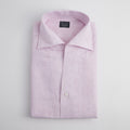 Shirt – Striped Linen Single Cuff, Button-Down Under, Open Collar