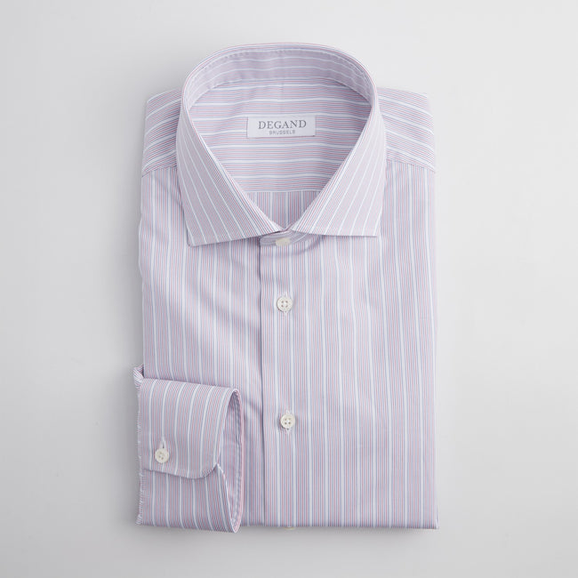 Shirt – Striped Cotton Single Cuff, Italian Collar