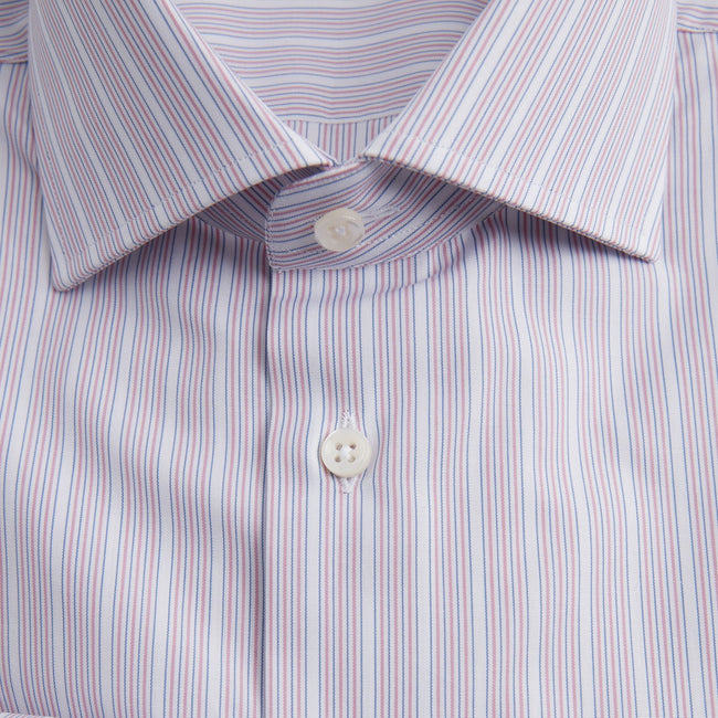 Shirt – Striped Cotton Single Cuff, Italian Collar