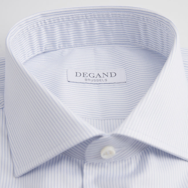 Shirt – Striped Cotton Double Cuff, Italian Collar