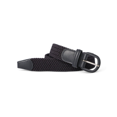 Belt - Woven With Leather Details Elastic