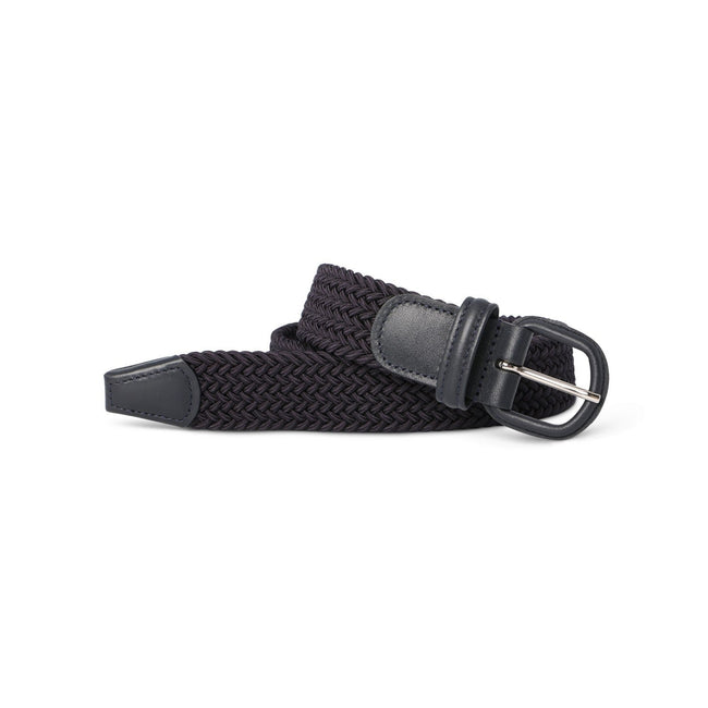 Belt - Woven With Leather Details Elastic