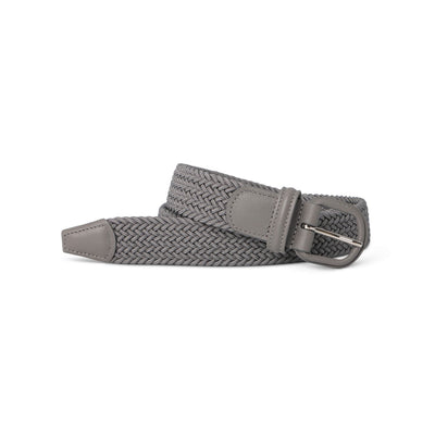 Belt - Woven With Leather Details Elastic