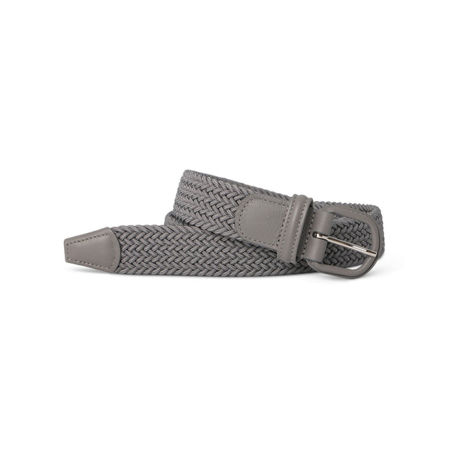 Belt - Woven With Leather Details Elastic