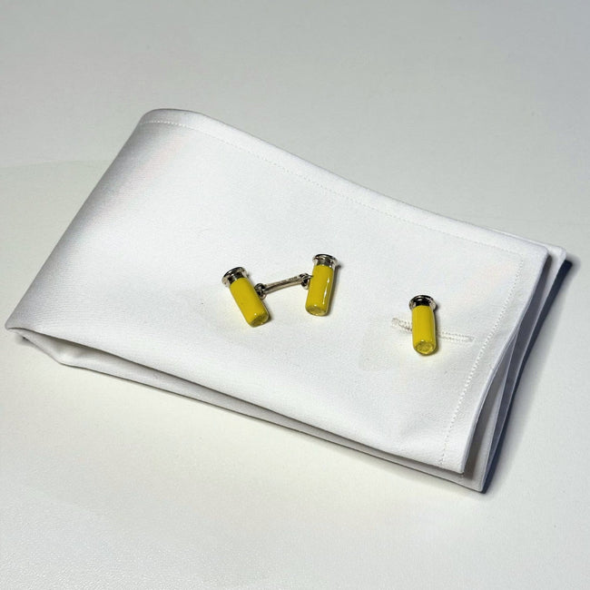 Cufflinks – Shotgun Cartridge Sterling Silver & Red Enamel