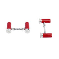 Cufflinks – Shotgun Cartridge Sterling Silver & Red Enamel