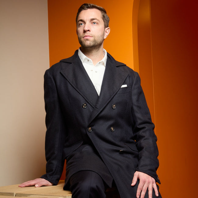 Double-Breasted Coat - Twill Cashmere With Martingale