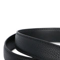 Belt - Grained Leather & Thin Silver Buckle