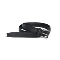 Belt - Grained Leather & Thin Silver Buckle