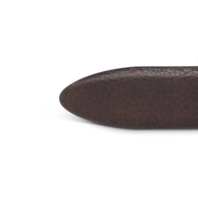 Belt - Grained Leather Silver Buckle