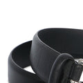 Belt - Grained Leather & Silver Buckle