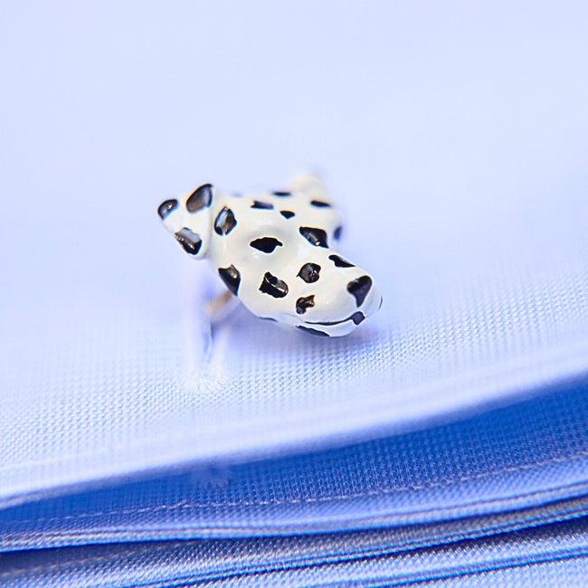 Cufflinks – Dalmatian Dog Sterling Silver & Enamel