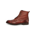 Boots - GALWAY Rosewood Leather & Ridgeway Rubber Soles Lace-Ups Eyelets + Hooks 