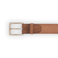 Belt Plain Colour Silver Buckle Calf Leather