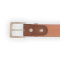 Belt Plain Colour Silver Buckle Calf Leather