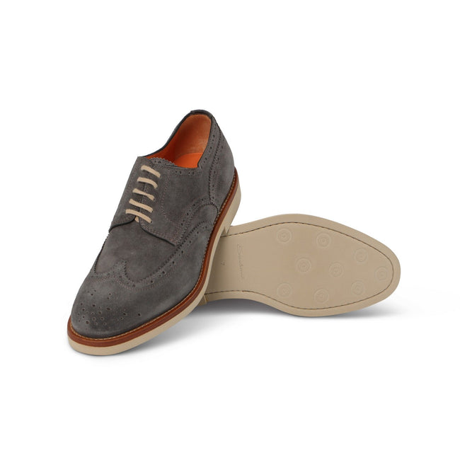 OSCAR Laced Derbies in Khaki & Blue Suede