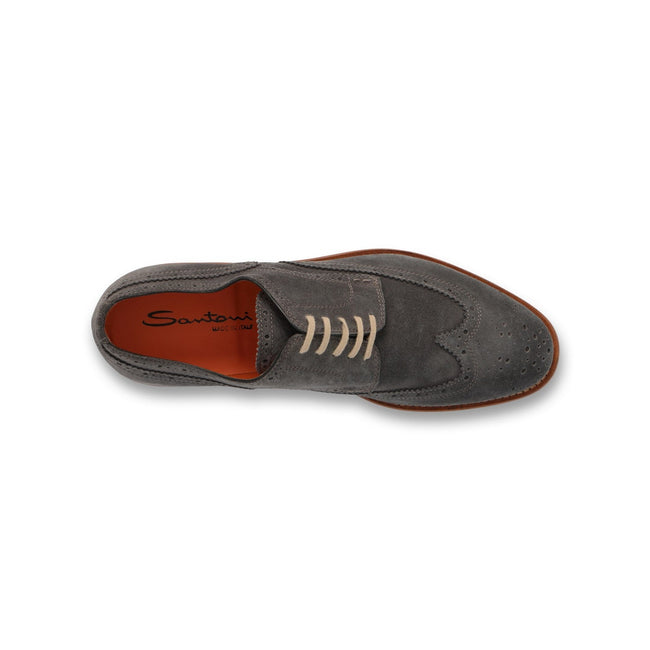 OSCAR Laced Derbies in Khaki & Blue Suede