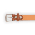 Belt Plain Colour Silver Buckle Calf Leather