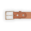 Belt Plain Colour Silver Buckle Calf Leather