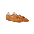 Unlined Tassel Loafers - PORTLAND Baby Calf Suede & Leather Soles + Apron