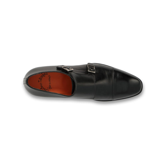 DUKE Double Monks in Black Leather