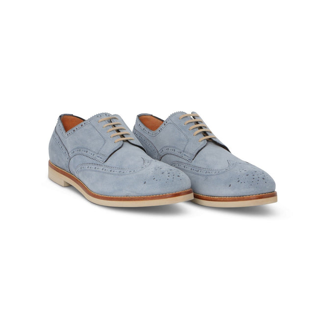 OSCAR Laced Derbies in Light Blue Suede