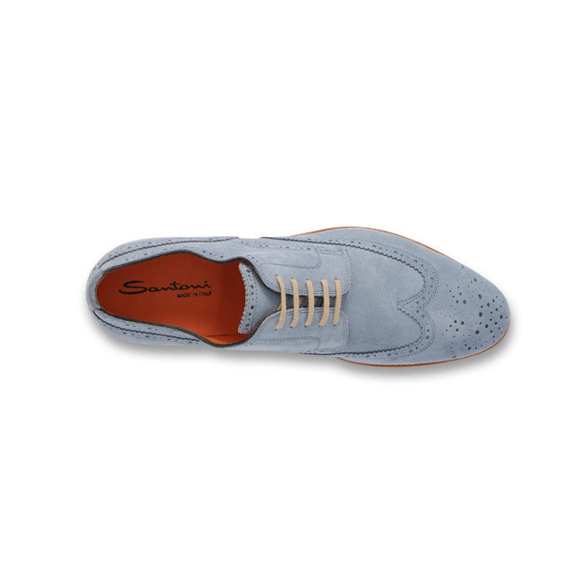 OSCAR Laced Derbies in Light Blue Suede