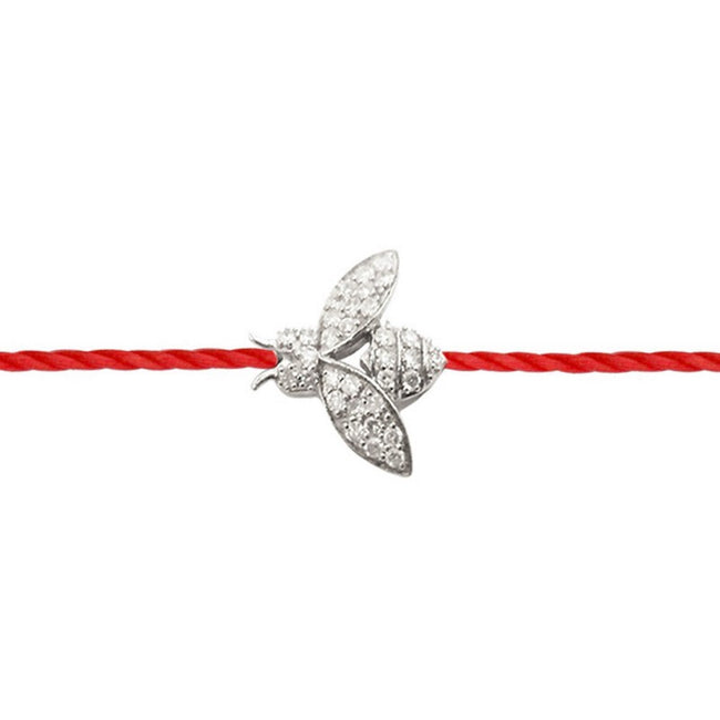 Thread Bracelet – SAVE MY BEE Rhodium Silver & Diamonds